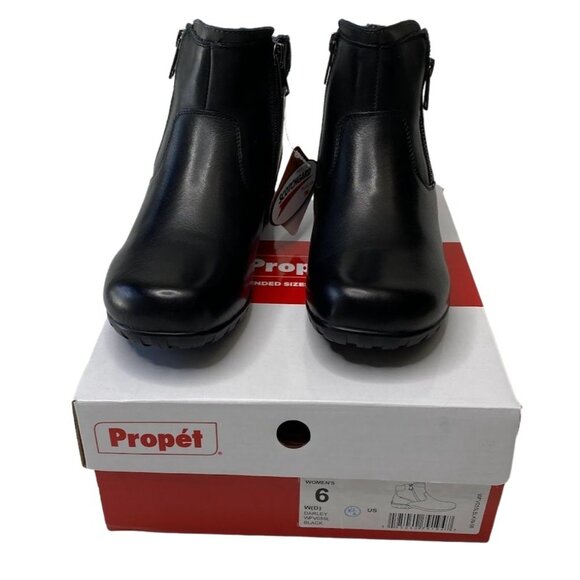 Propet Darley Ankle‎ Booties Shoe Women's 6 WIDE Black Leather Cushioned Comfort - Picture 9 of 12